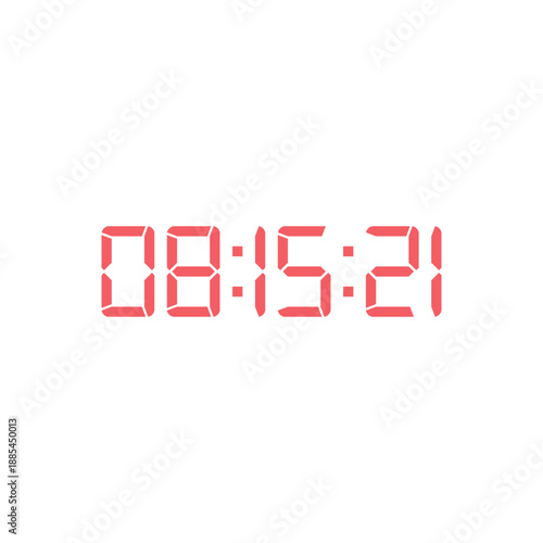 LED digital clock number for counter or calculator mockup design