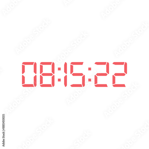 LED digital clock number for counter or calculator mockup design