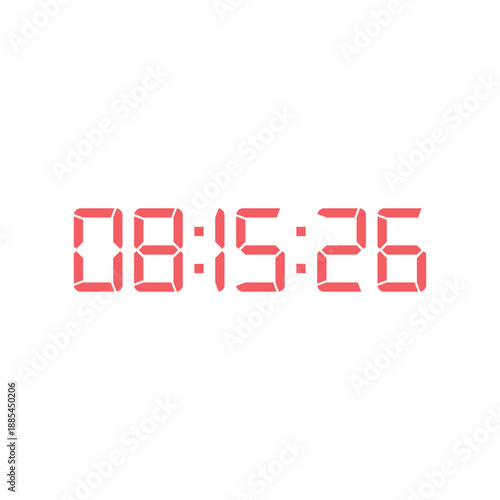 LED digital clock number for counter or calculator mockup design