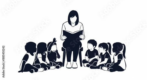 Teacher Engaging Preschool Children in Storytelling and Early Literacy Development Within a Classroom Circle Setting