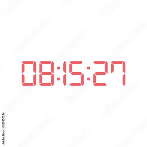 LED digital clock number for counter or calculator mockup design