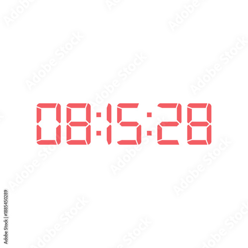 LED digital clock number for counter or calculator mockup design