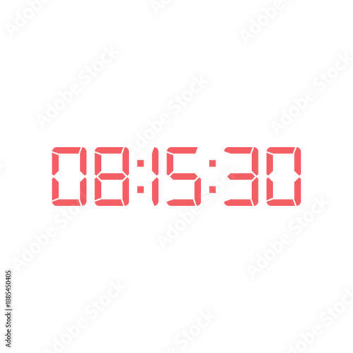 LED digital clock number for counter or calculator mockup design