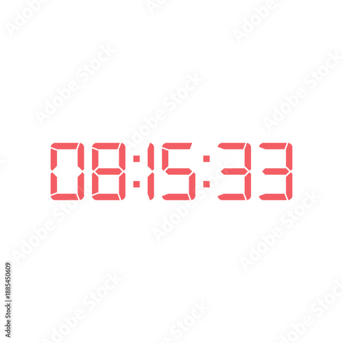 LED digital clock number for counter or calculator mockup design