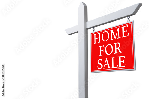 Home for sale sign isolated on transparent background ready for real estate marketing and listings