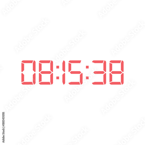 LED digital clock number for counter or calculator mockup design