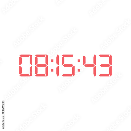 LED digital clock number for counter or calculator mockup design