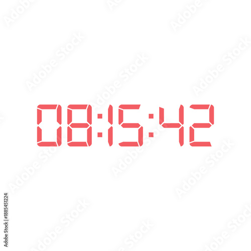 LED digital clock number for counter or calculator mockup design