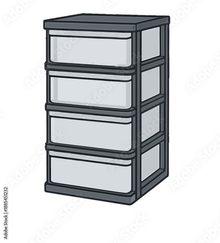 Black Plastic Storage Unit.