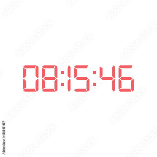 LED digital clock number for counter or calculator mockup design