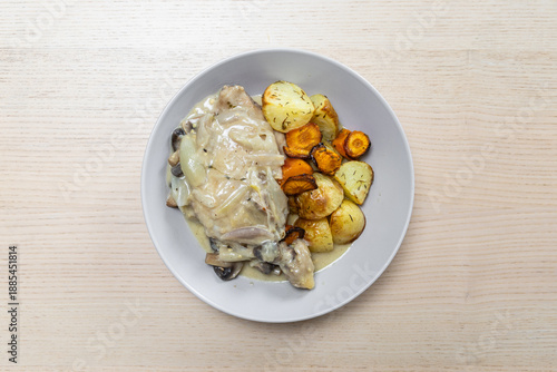 Wallpaper Mural A plate of cider braised chicken and root vegetables. Torontodigital.ca