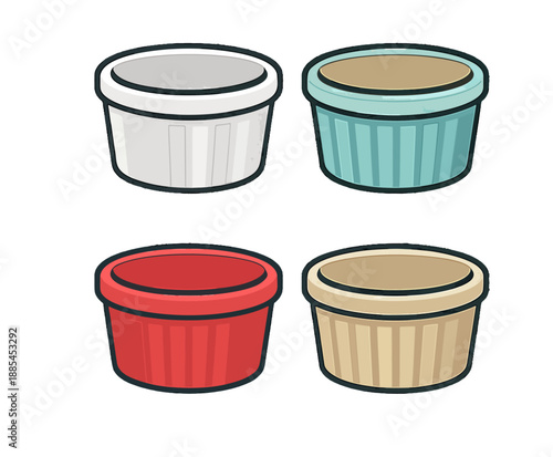 Colorful Ramekins or Custard Cups.