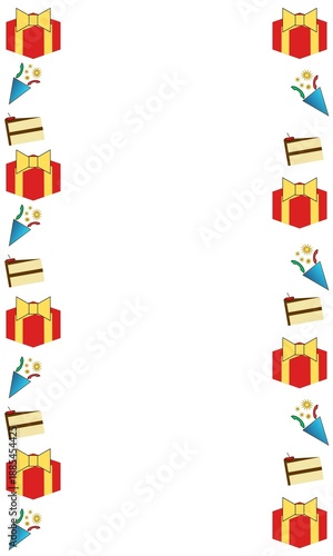Celebration frame with gifts and cakes illustration
Decorative celebration frame with gift boxes and cakes. Fun illustration ideal for invitations, greeting cards and party layouts.