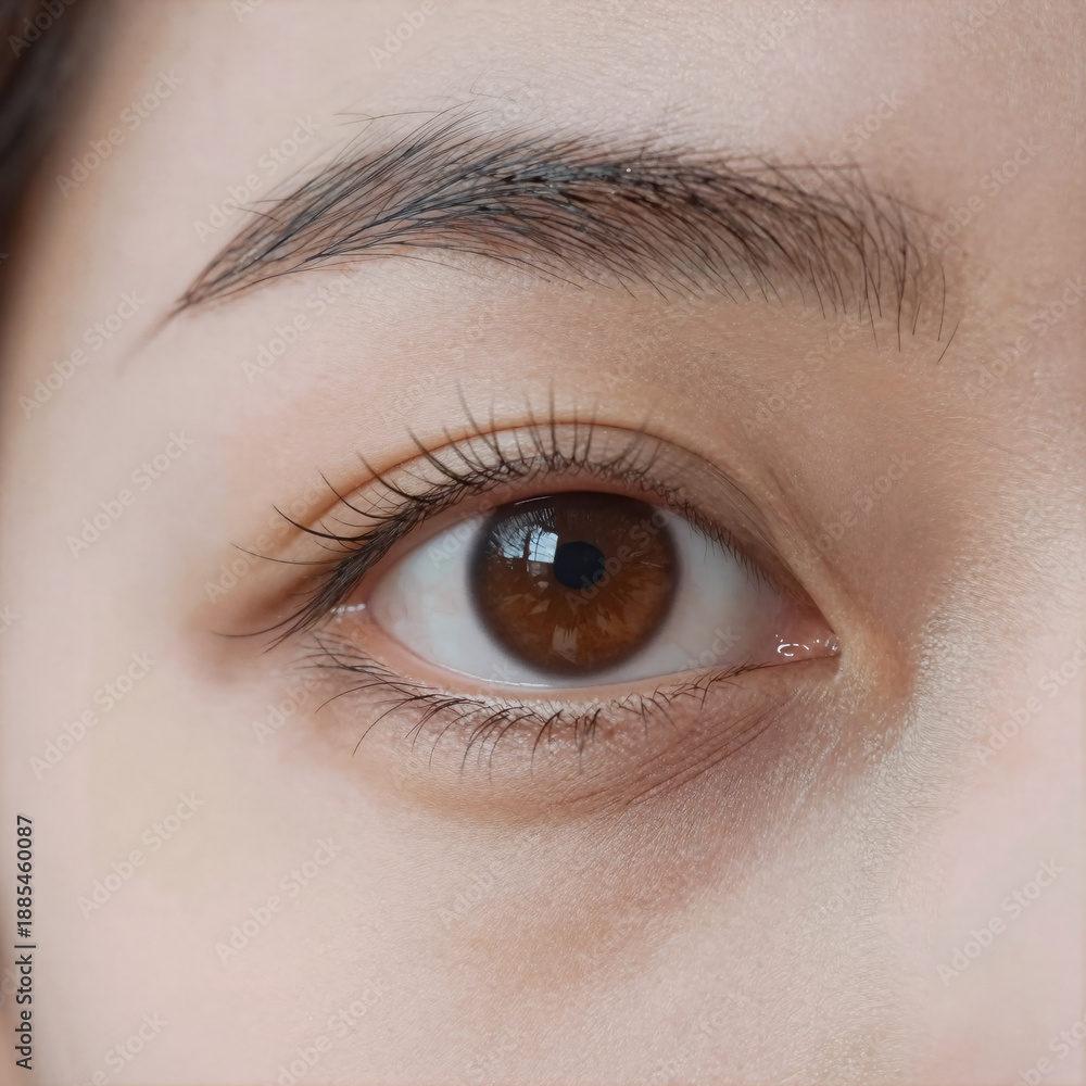 Obraz premium A detailed close-up of a brown eye