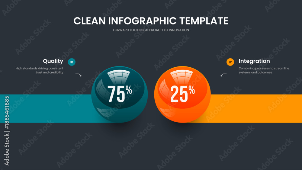 Εκτύπωση καμβά Financial Review Slide Design Vector Illustration