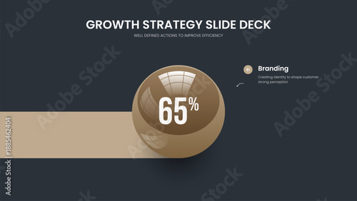 Digital Visualization 1 Element Diagram Slideshow Design. Sales Introduction One Step Chart Frame Template. Corporate Portfolio Presentation Layout Vector Illustration.