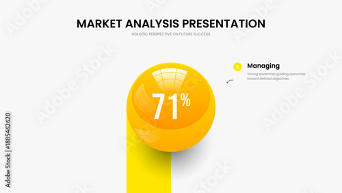 Service Introduction 1 Step Diagram Presentation Design. Advertising Performance One Element Infographic Frame Template. Modern Growth Slide Layout Vector Illustration.
