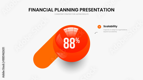 Minimal Report 1 Element Diagram Presentation Template. Sales Analysis One Option Infographic Frame Layout. Project Development Slideshow Design Vector Illustration.