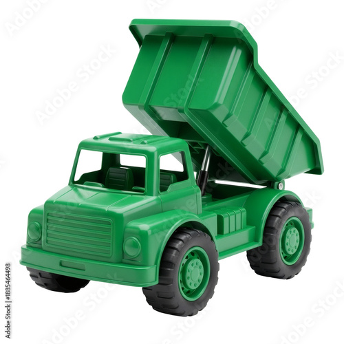 Green Dump Truck Toy Isolated On Transparent Background