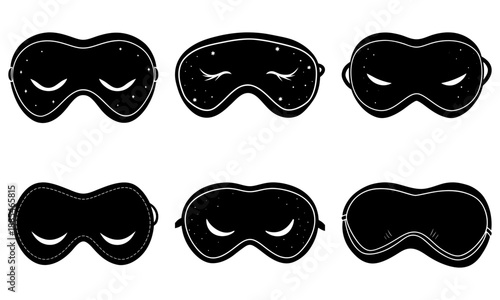 Sleep mask with moon and stars on white background night sky relaxation