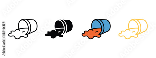 Spill icon vector, spilled liquids symbol, hazard and caution vector illustration isolated on white background for safety signs, warning labels, workplace, industrial, apps, web, and infographic desig