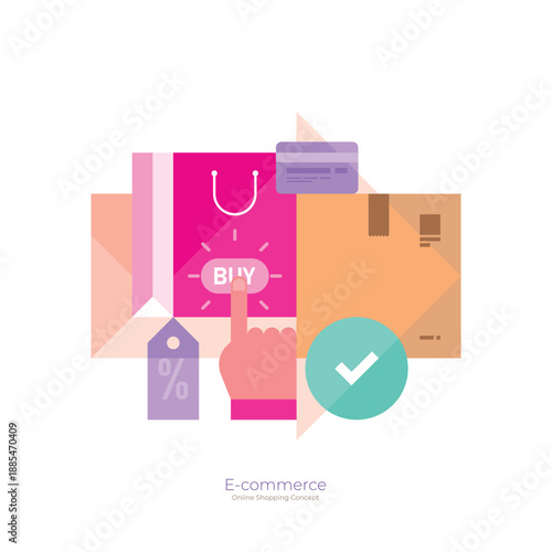 Global Online Shopping and E-Commerce Logistics Network Concept