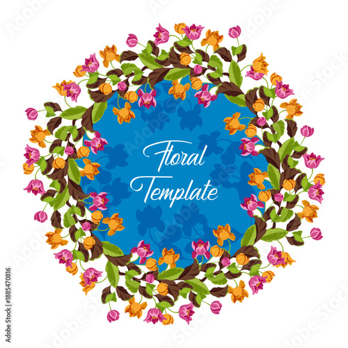 Floral template design. Wedding, banner, poster, card template.