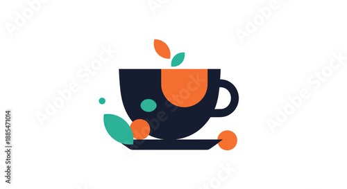 Abstract tea cup icon design