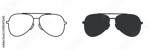 Sun glasses icons for templates, web design, and infographics, vector illustration set of eyewear symbols isolated on white background for fashion