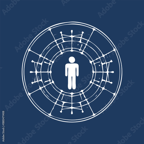 human,digital,system,technology,modern,business,concept,network,connection,abstract,corporate,workflow,global,icon,vector,minimal,design,illustration