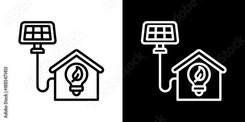 Green Energy Icon Of Line Black And White Style