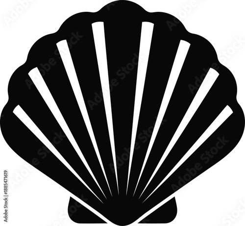 Seashell Silhouette Vector Icon