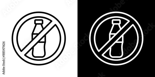 Plastic Free Icon Of Line Black And White Style