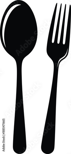 Spoon and Fork Cutlery Icon Vector