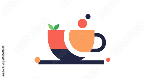 Abstract tea cup illustration