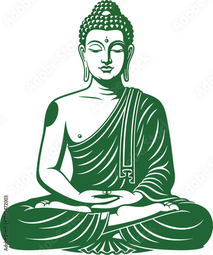 Buddha Meditation Pose Vector Illustration