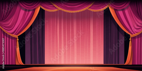 Refined pink curtain background suitable for performance stage and presentation