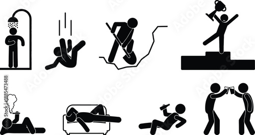 Person exercising through various physical activities