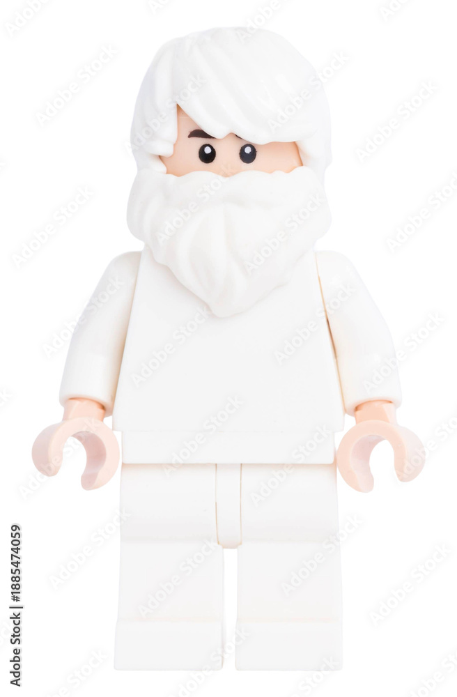 Naklejka premium Dortmund - Deutschland 21. Januar 2026 Lego Minifigure monochrom in weiß