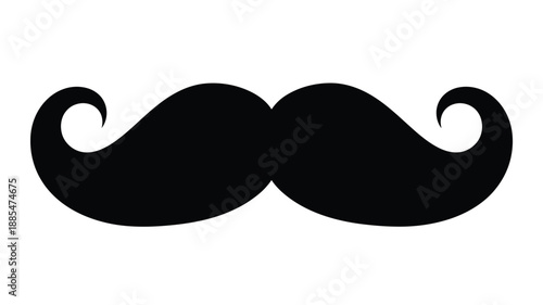 a black mustache graphic design isolated on a white background silhouette