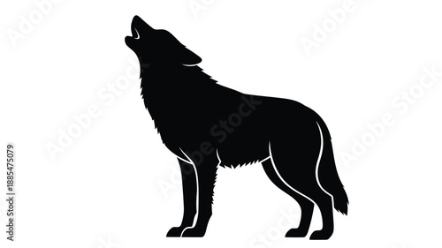 a black wolf howling towards the moon a striking animal silhouette
