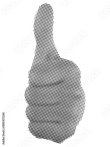 A minimal human thumbs up retro halftone effect with grunge style, Modern halftone texture hand thumbs up, Modern halftone texture hand thumbs up dot pattern.eps