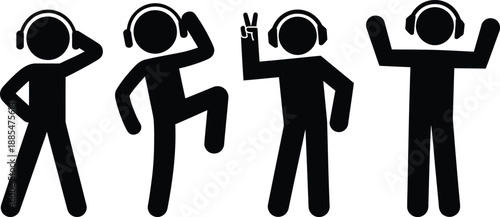 People wearing headphones and dancing