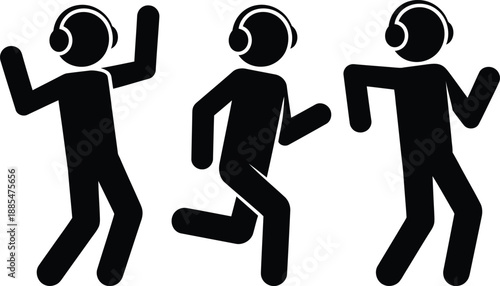 People dancing with headphones on