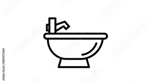 a simple black and white illustration of a toilet bowl silhouette