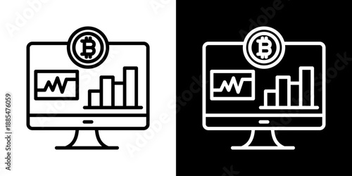 Hash Rate Icon Of Line Black And White Style