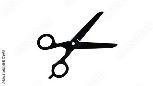 a simple black silhouette of a pair of scissors against a white background