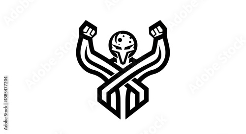 Abstract warrior icon on white background