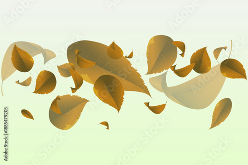 Falling autumn leaves composition with warm yellow tones.