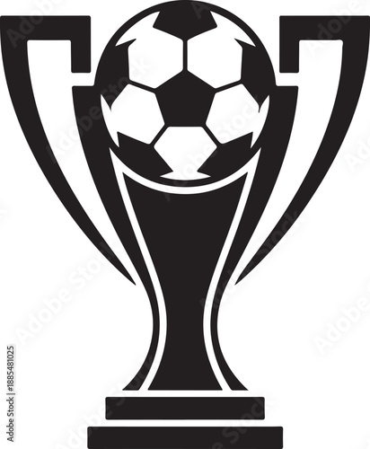 Soccer trophy icon, vector illustration, isolated on white background, symbolizing victory and sport championship